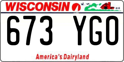 WI license plate 673YGO
