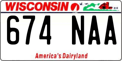 WI license plate 674NAA