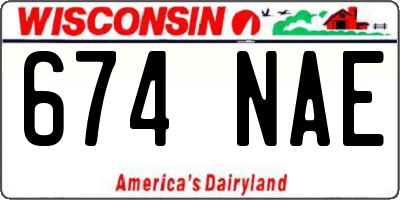 WI license plate 674NAE