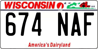 WI license plate 674NAF