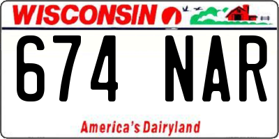 WI license plate 674NAR