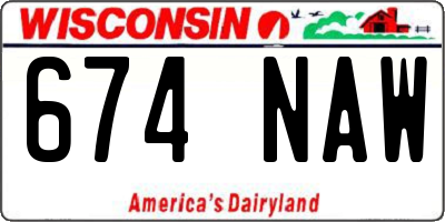 WI license plate 674NAW