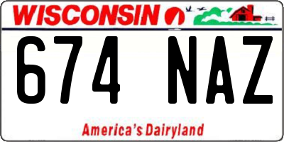 WI license plate 674NAZ