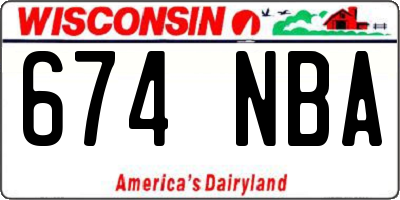 WI license plate 674NBA
