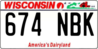 WI license plate 674NBK