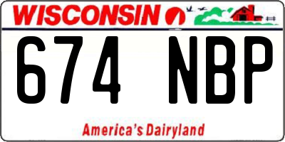 WI license plate 674NBP
