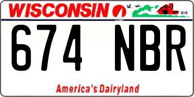 WI license plate 674NBR
