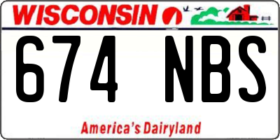 WI license plate 674NBS