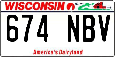 WI license plate 674NBV