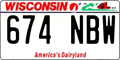 WI license plate 674NBW