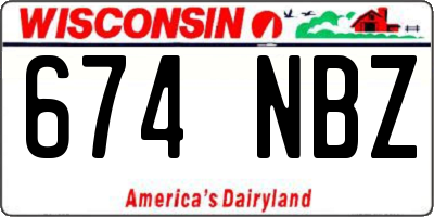 WI license plate 674NBZ