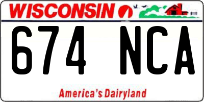 WI license plate 674NCA