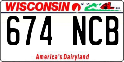 WI license plate 674NCB