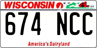 WI license plate 674NCC