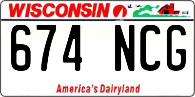 WI license plate 674NCG
