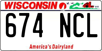 WI license plate 674NCL