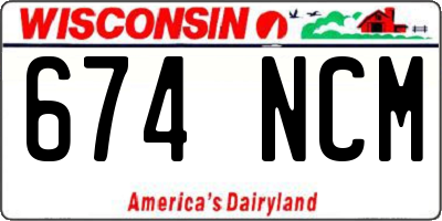 WI license plate 674NCM