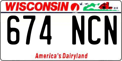 WI license plate 674NCN