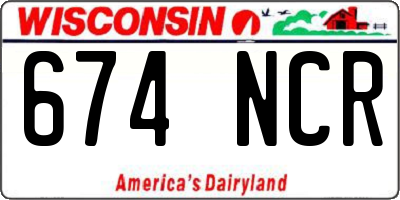 WI license plate 674NCR