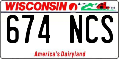 WI license plate 674NCS