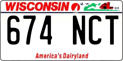 WI license plate 674NCT