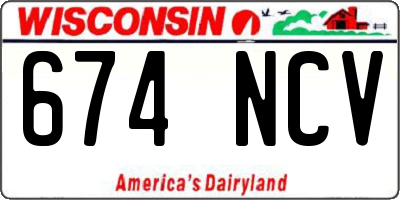 WI license plate 674NCV