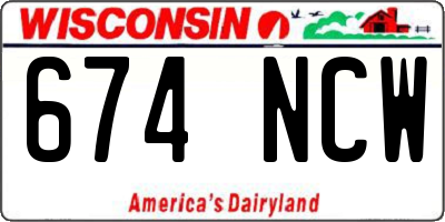 WI license plate 674NCW