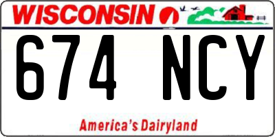 WI license plate 674NCY