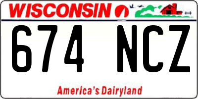 WI license plate 674NCZ