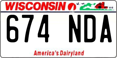 WI license plate 674NDA
