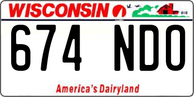 WI license plate 674NDO