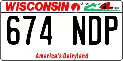 WI license plate 674NDP
