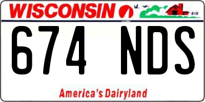 WI license plate 674NDS