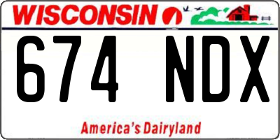 WI license plate 674NDX