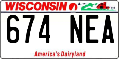 WI license plate 674NEA
