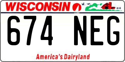 WI license plate 674NEG