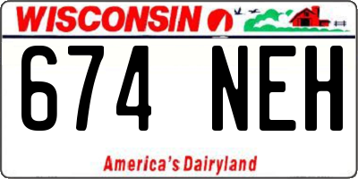 WI license plate 674NEH
