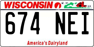 WI license plate 674NEI