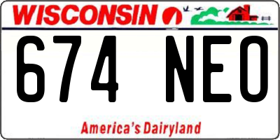 WI license plate 674NEO
