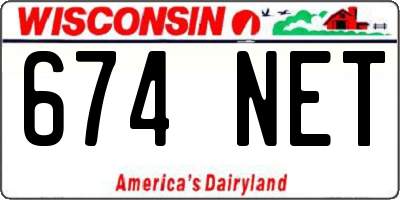 WI license plate 674NET