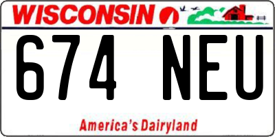 WI license plate 674NEU