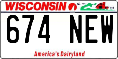 WI license plate 674NEW