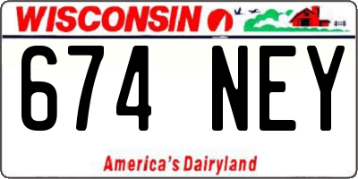 WI license plate 674NEY