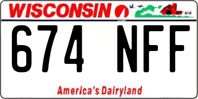 WI license plate 674NFF