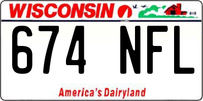 WI license plate 674NFL