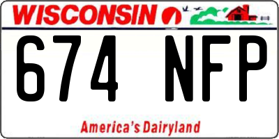 WI license plate 674NFP