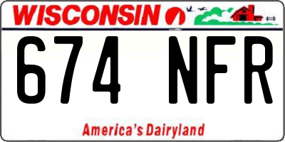 WI license plate 674NFR