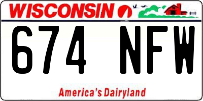 WI license plate 674NFW