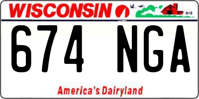 WI license plate 674NGA