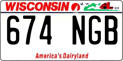 WI license plate 674NGB